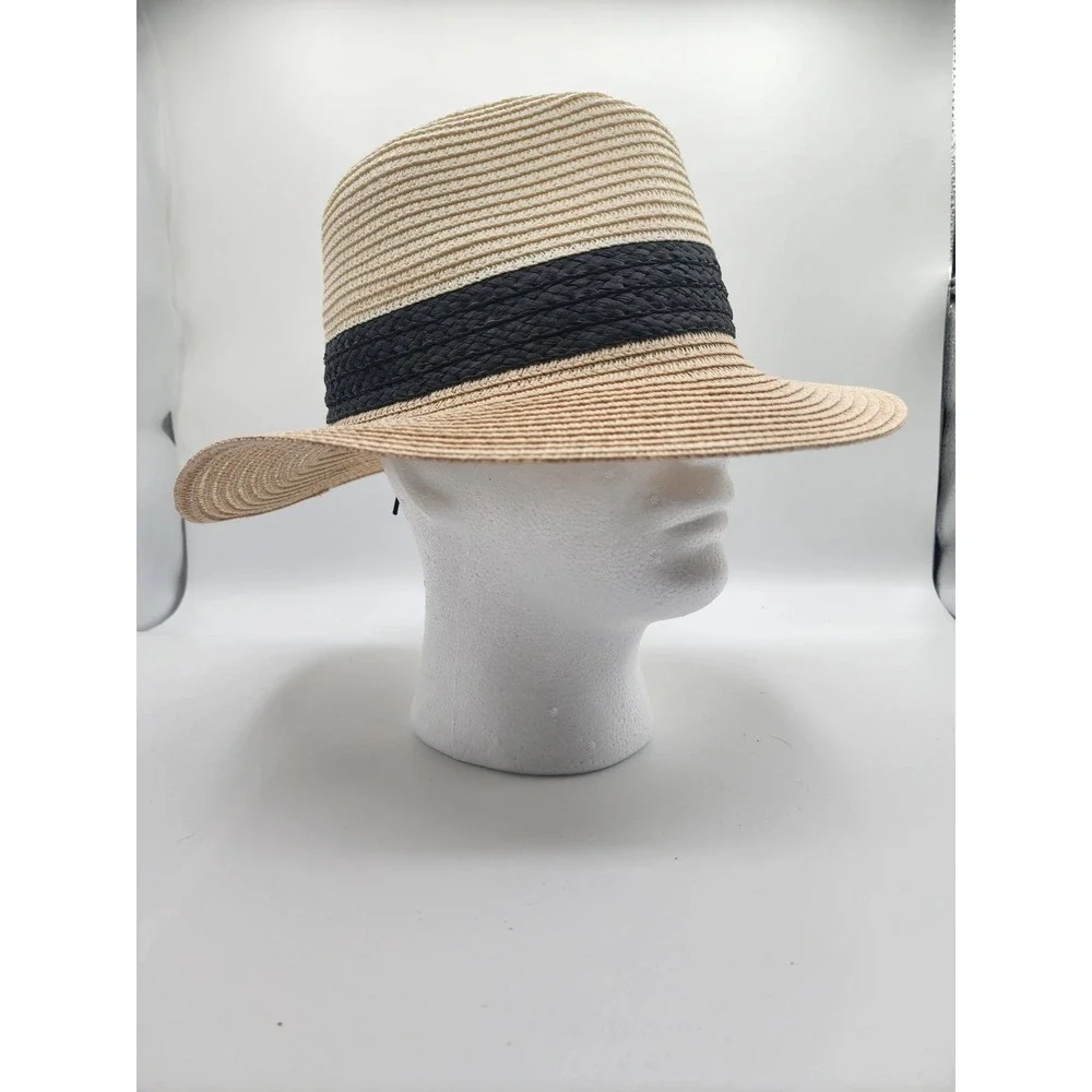 Women's beach sun hat. Black trim. Beach.‎ Vacation.
